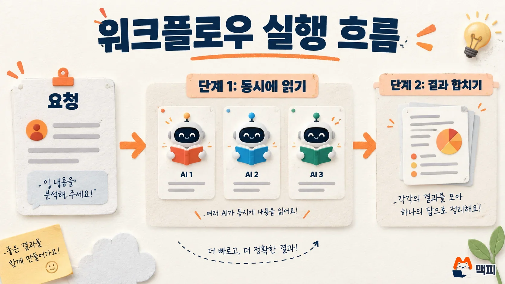 클로드 매니지드 에이전트 다이내믹 워크플로우가 요청을 여러 에이전트에 동시에 나눠 읽히고 결과를 합치는 두 단계 흐름도