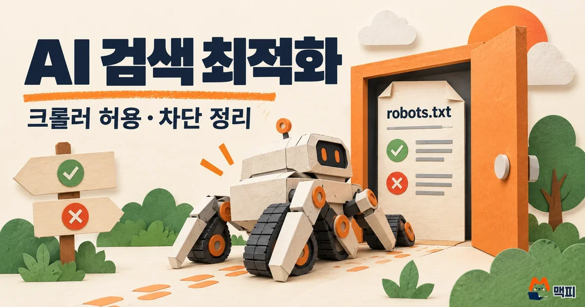 AI 검색 최적화 크롤러 허용·차단 방법·주의사항 정리