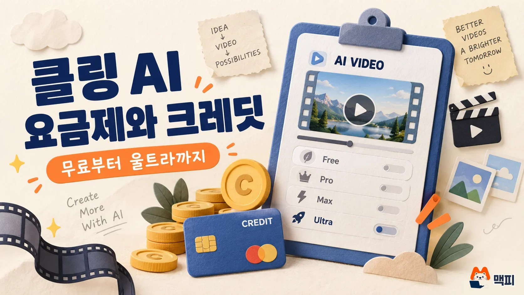 클링 AI 요금제와 크레딧 구조를 정리한 대표 이미지