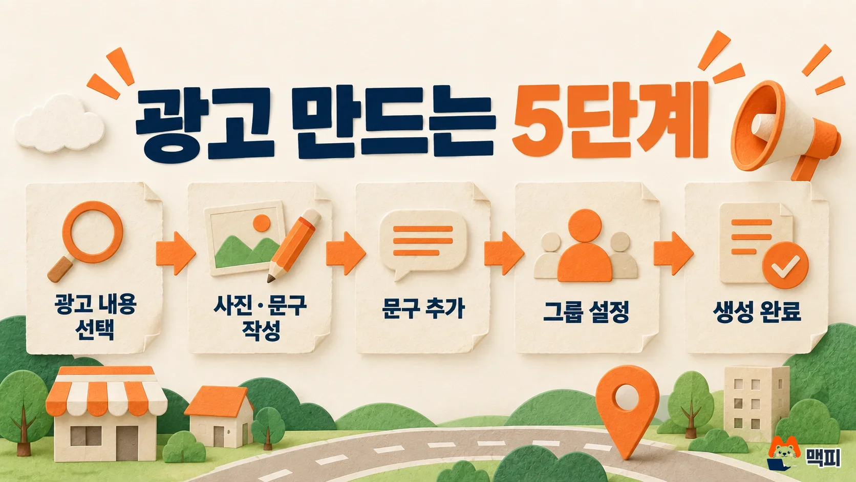 당근 광고 만드는 방법 5단계: 광고 내용 선택, 사진과 문구 작성, 문구 추가, 그룹 설정, 생성 완료