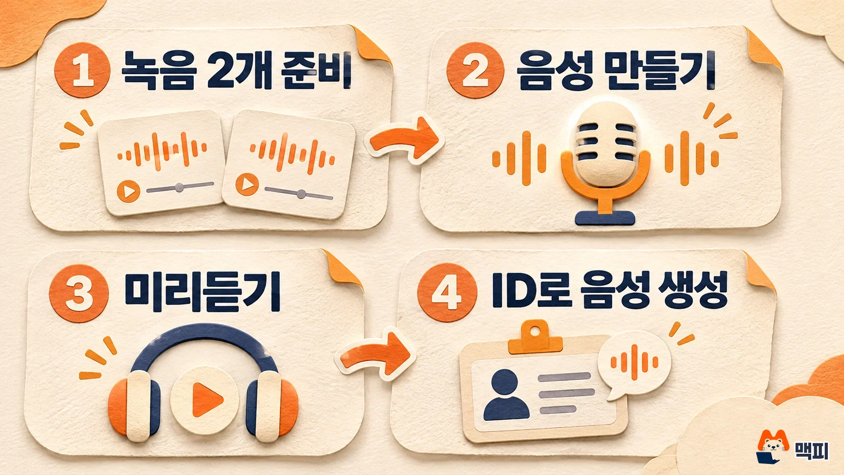 제미나이 TTS 음성 복제 4단계: 녹음 2개 준비, 음성 만들기, 미리듣기, ID로 음성 생성