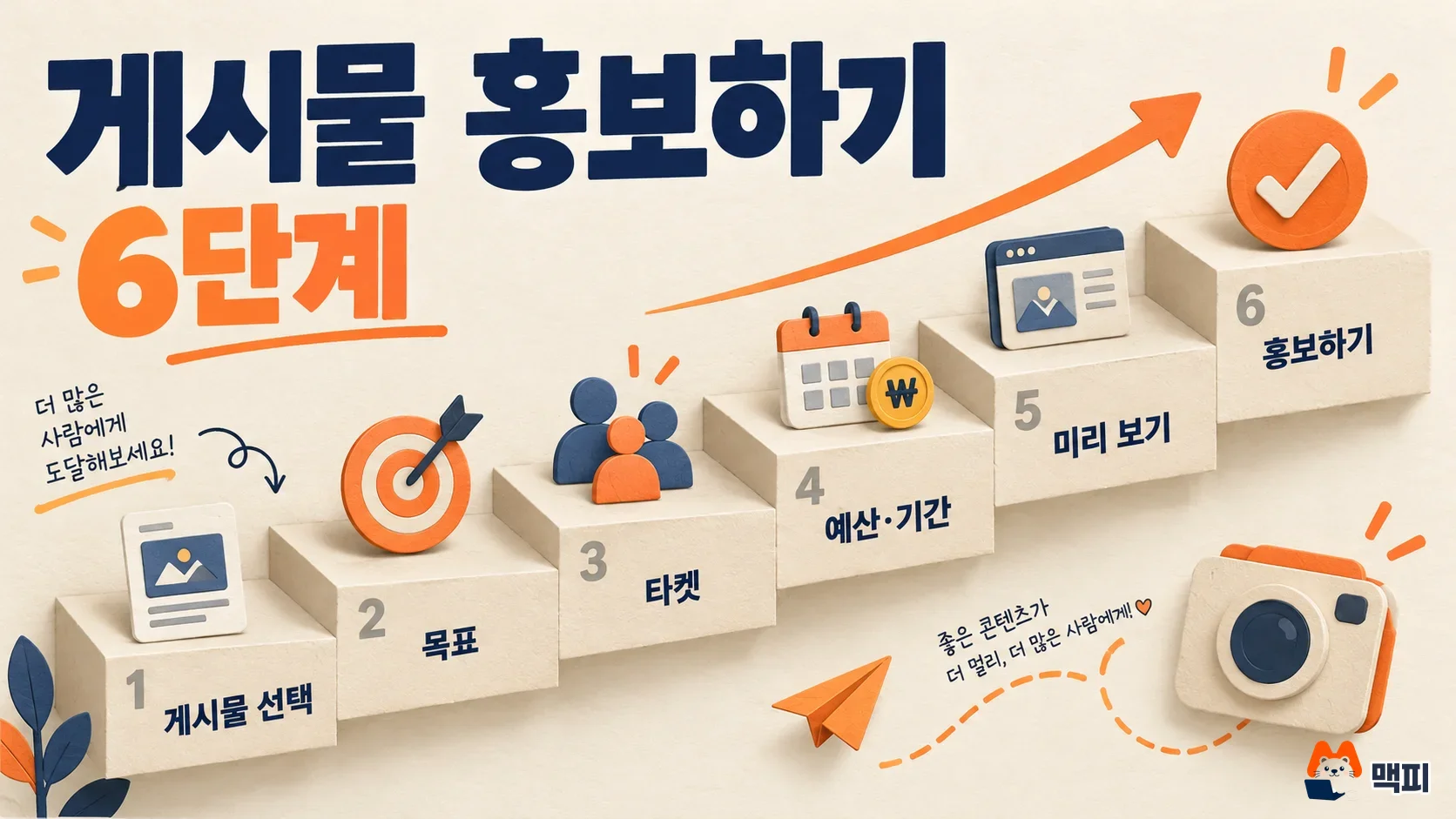 Diagram showing the 6 steps to promote an Instagram post as a staircase