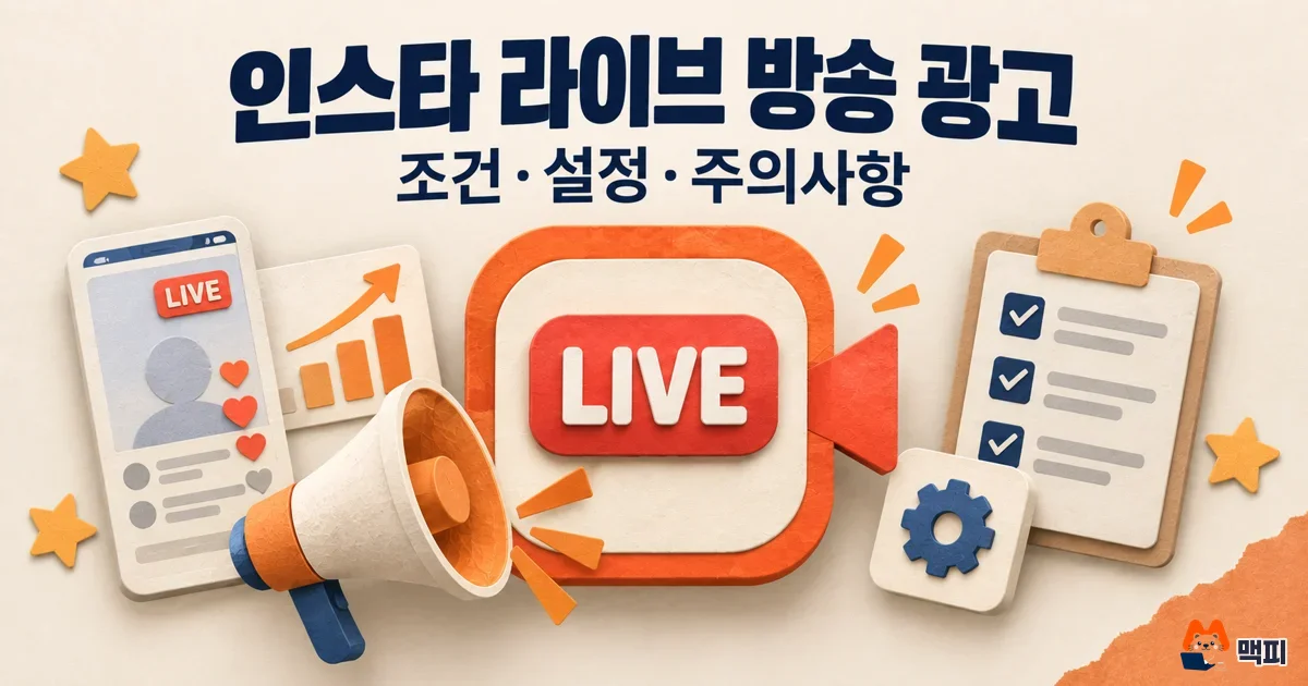 인스타그램 라이브 광고 조건·지면·설정 방법 정리 (국내 출시)