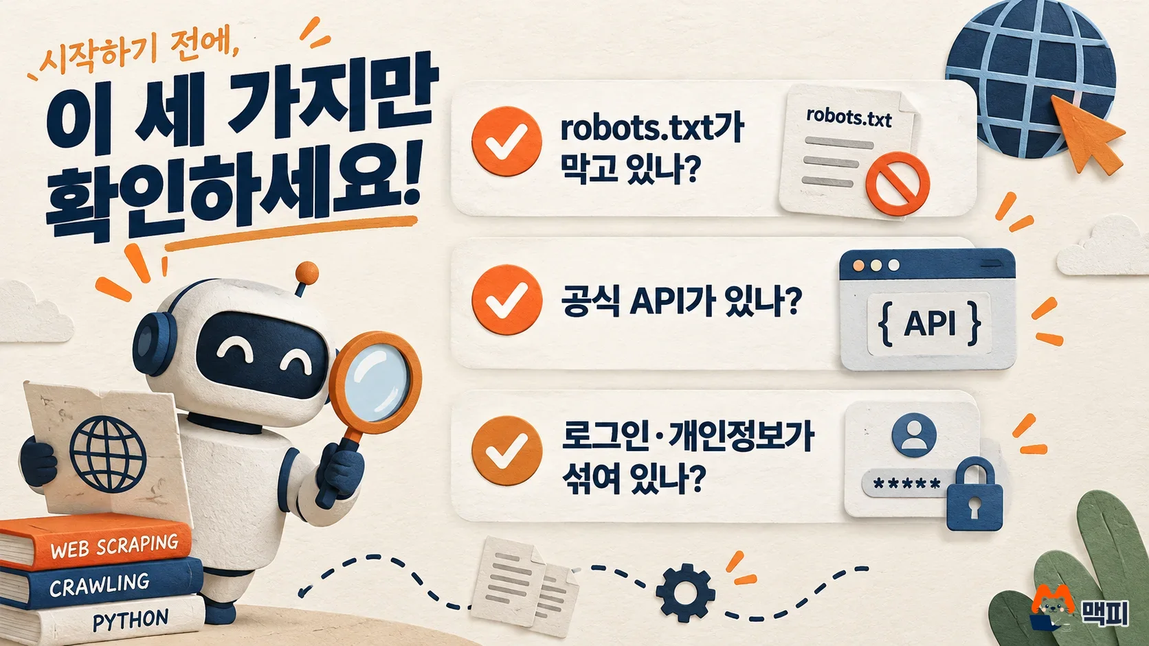 크롤링 허용 범위를 판단하는 세 가지 질문
