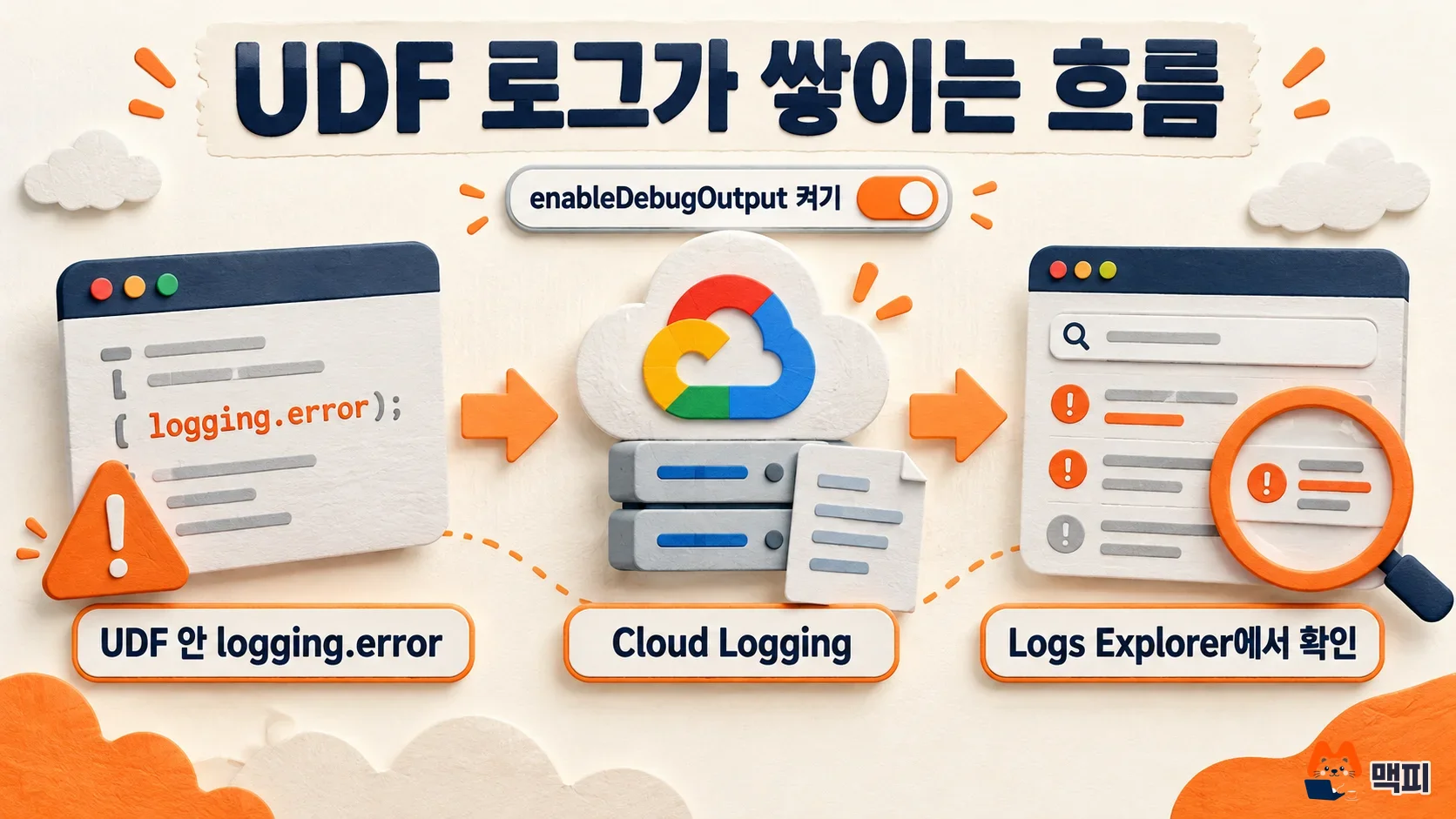 Flow of BigQuery Python UDF logs reaching Cloud Logging