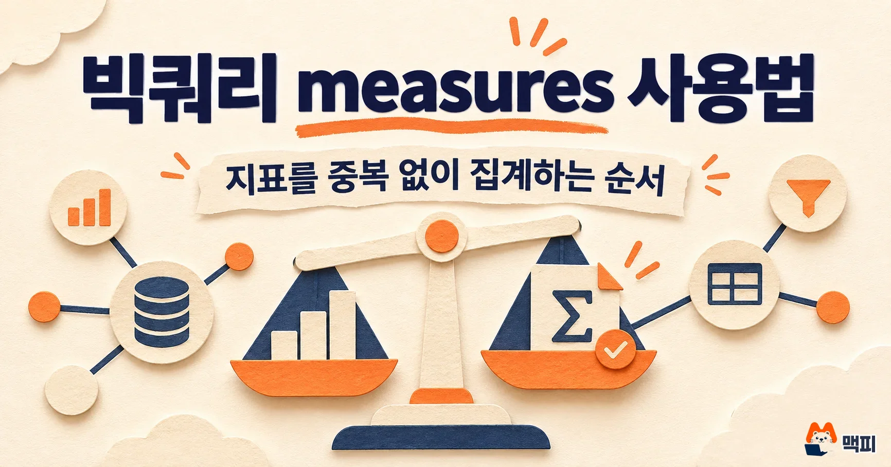 빅쿼리 measures 사용법: 지표를 중복 없이 집계하는 정의·쿼리 순서